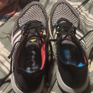 adidas Black and White Knit Sneakers with Colorful Accents